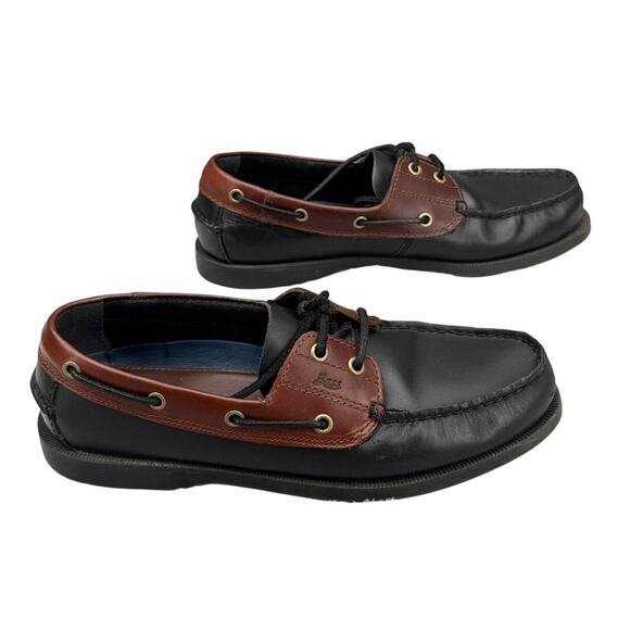 Gh Bass Seafarer Vintage Black Brown Leather Slip On Boat Loafer Men 9.5 - Picture 5 of 9